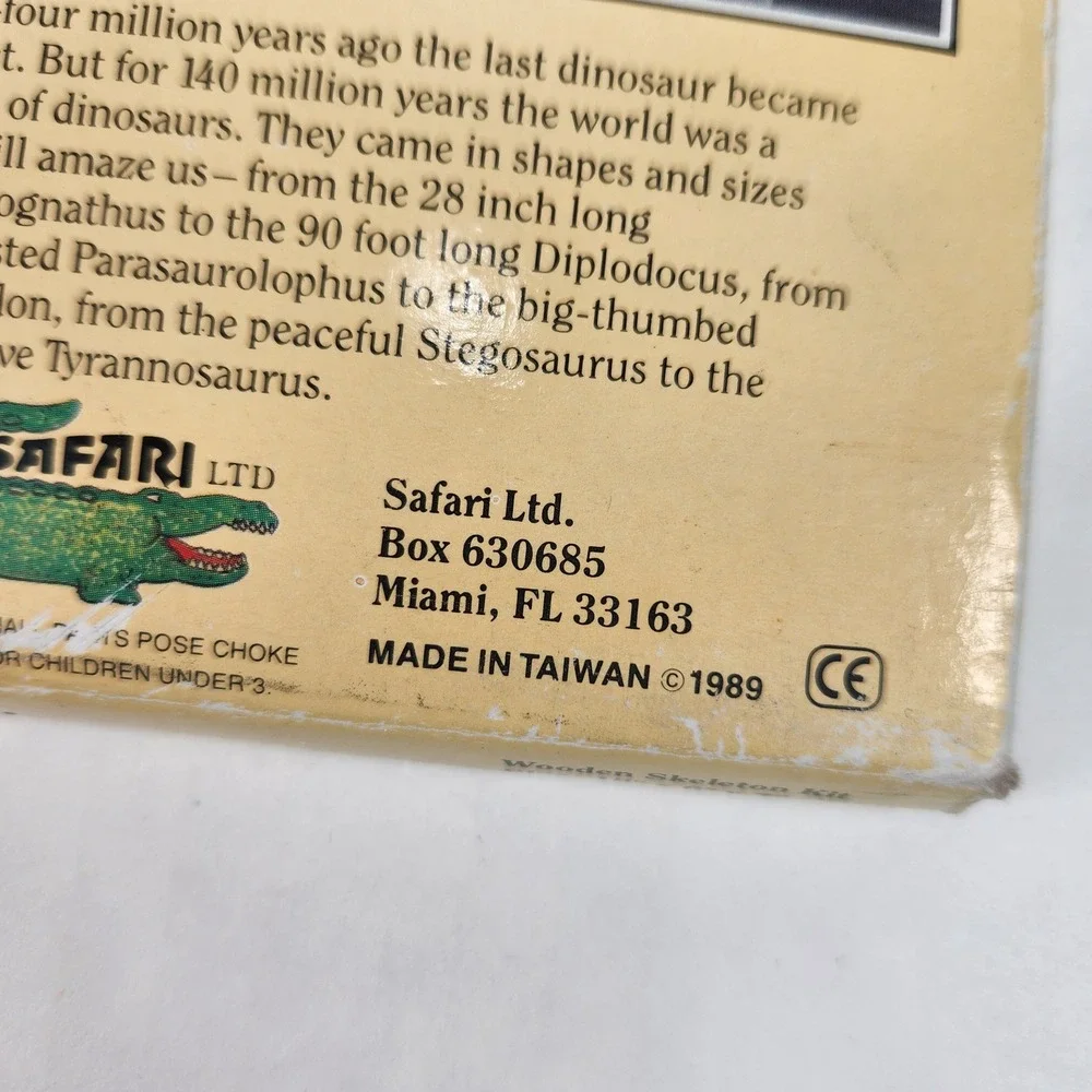 Vintage Safari Ltd 1989 Mosasaurus Wooden Skeleton Kit Museum Series 314 Puzzle